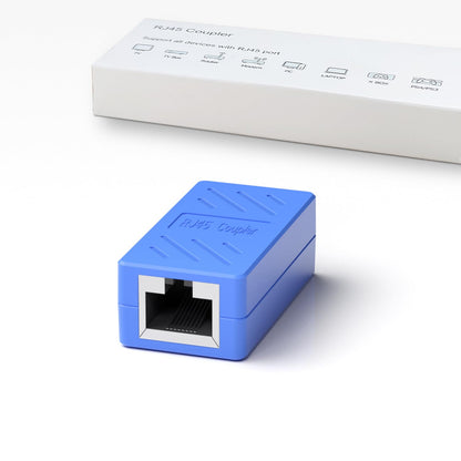RJ45 Coupler Female to Female Ethernet Coupler for Cat7/Cat6/Cat5/Cat5E Network Cable Extender Adapter RJ45 in Line Coupler(1Pack, Blue)